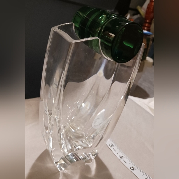 Baccarat Clear and Dark Green Glass Vase - Picture 3 of 16